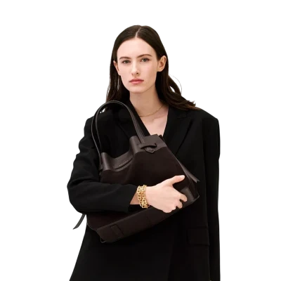 Pourchet Blossom Daim MM large handbag