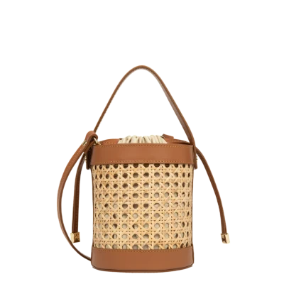 Lancaster Small Bucket Bag Cannage Rotin