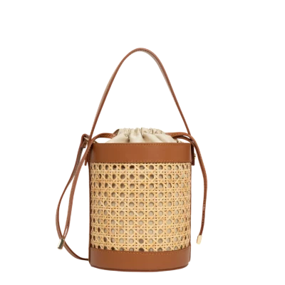 Lancaster Medium Bucket Bag Cannage Rotin
